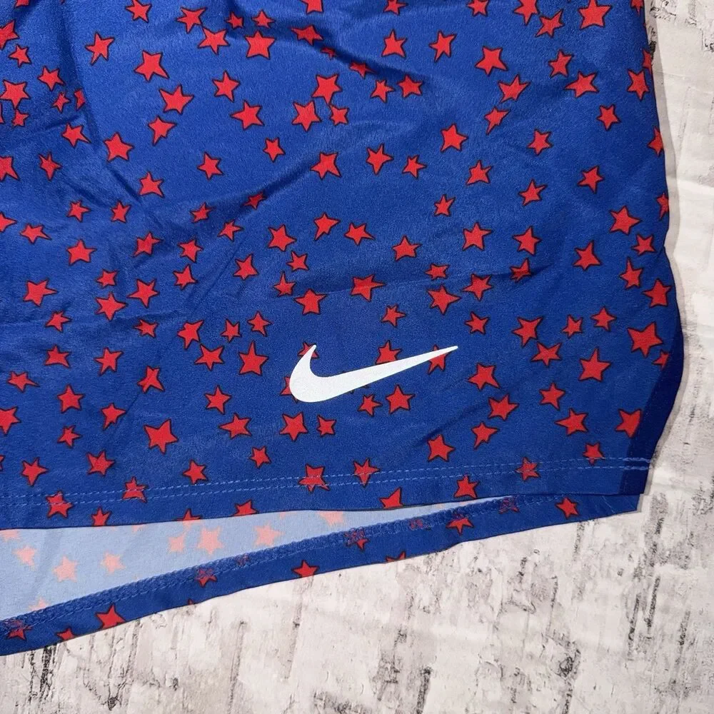 Nike Dri-FIT Women’s 1X Blue Red Star Print Running Shorts NWT Plus Size